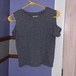 Grey off the shoulder shirt
